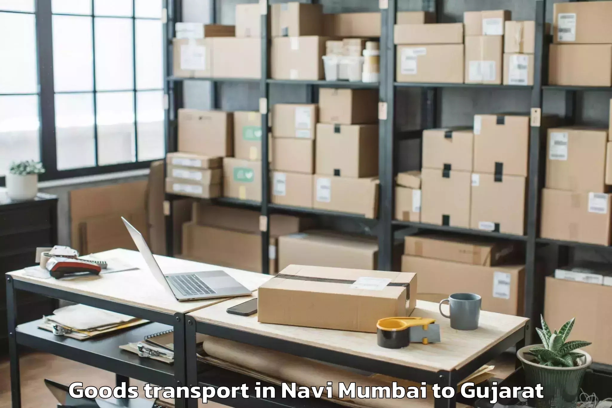 Top Navi Mumbai to Marwadi University Rajkot Goods Transport Available